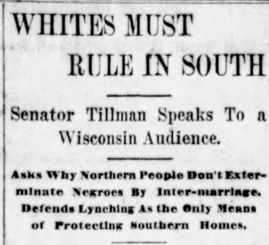 Senator defends lynching, San Antonio Express, 1901