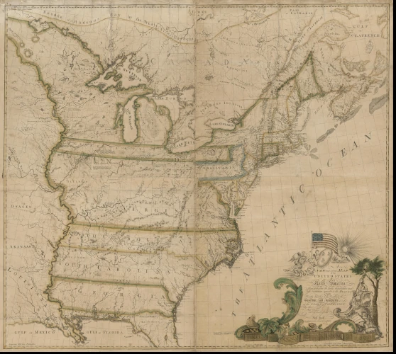 An 1882 facsimile of the map William Bradford first printed in New York with Cadwallader Colden’s 1724 trade papers. The lake is labeled CATARAQUI OR ONTARIO LAKE.