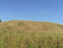 The south face of the platform mound after being cleared off with weedeaters.