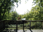 A view from the Overlook platform across Richland Creek.