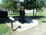 The statue is on the east end of the Memorial grounds